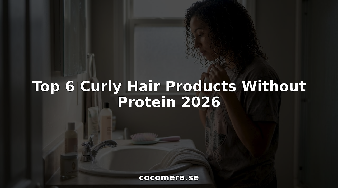 Woman with curly hair applies product at bathroom sink