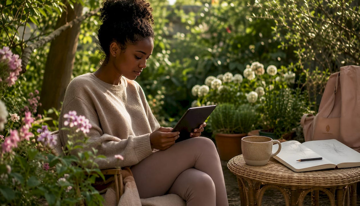 Woman shopping for textured hair products online